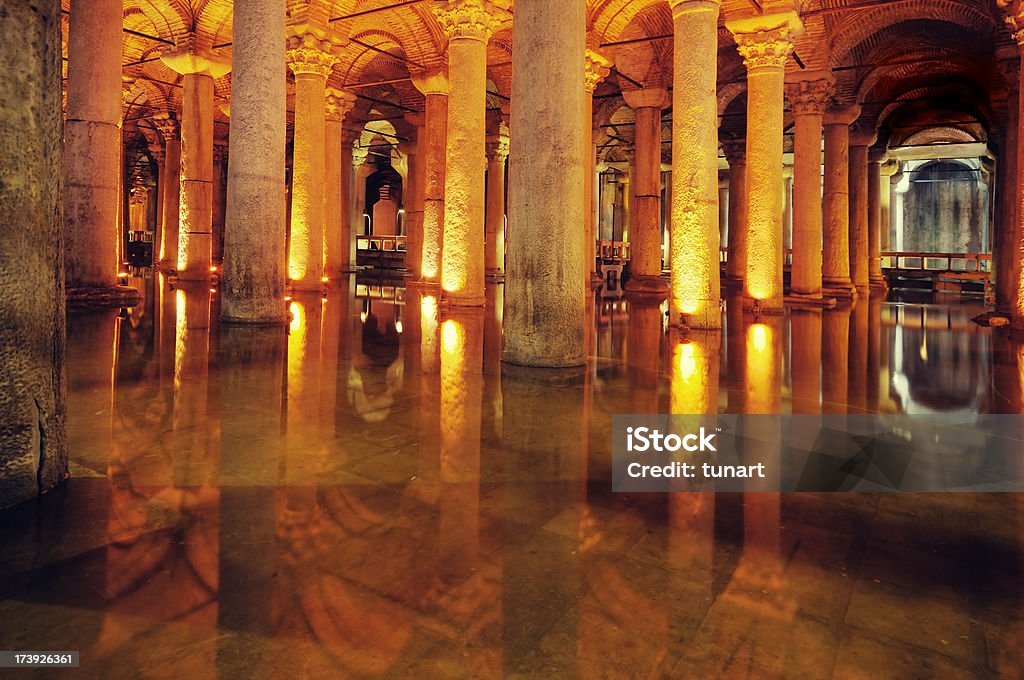 Basílica Cistern, Istambul, Turquia - Royalty-free Antigo Foto de stock