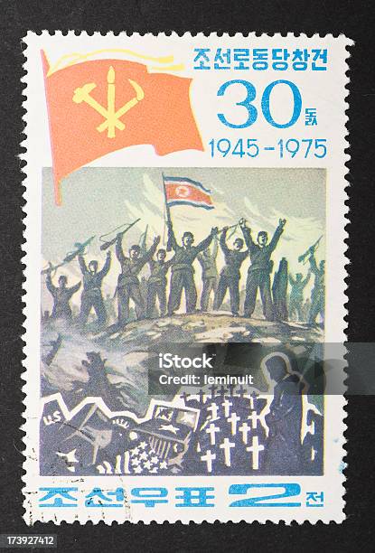 Nordkoreanische Stamp Stockfoto und mehr Bilder von Koreakrieg - Koreakrieg, Politik, Arbeiter