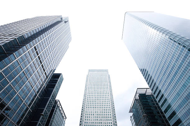 istock Wide angle view of Canary Wharf 173927529