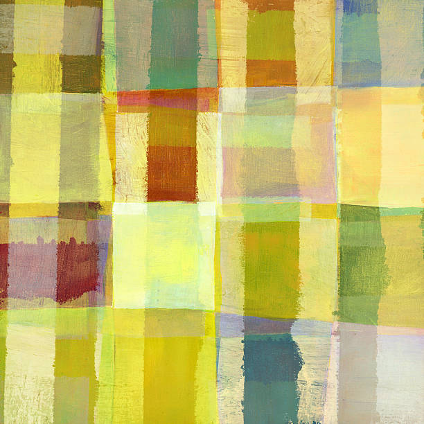 pintado abstracto amarillo - oil painting striped fine art painting abstract fotografías e imágenes de stock
