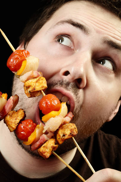 Can I eat my kebabs stock photo