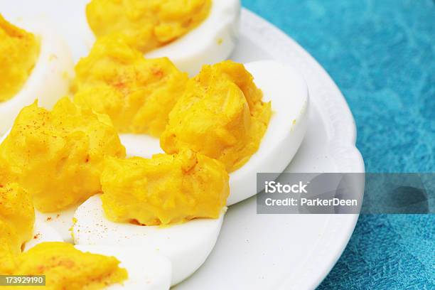 Deviled Eggs Stock Photo - Download Image Now - Appetizer, Boiled Egg, Close-up