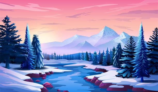 65,800+ Winter Mountains Stock Illustrations, Royalty-Free Vector