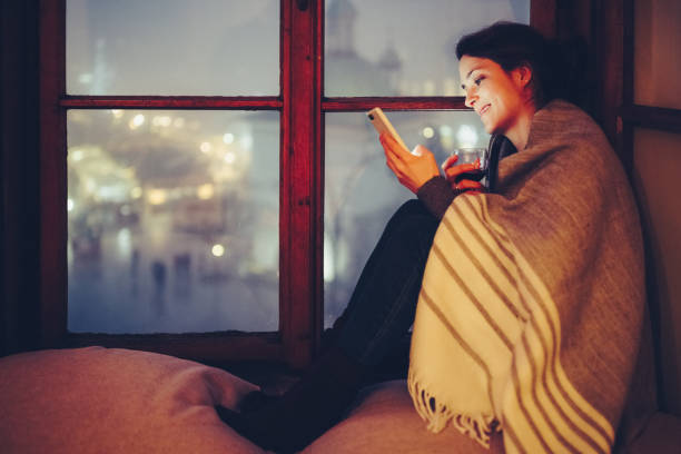 istock Woman spending Christmas at home 1739296562