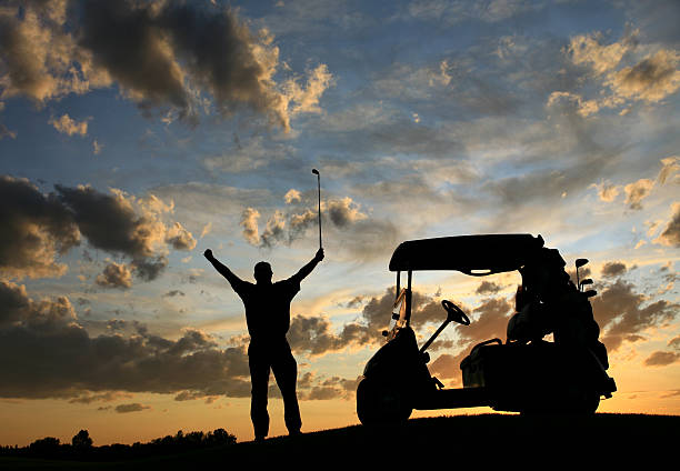 istock Senior Golfer Celebrating a Birdie Silhouette 173930078