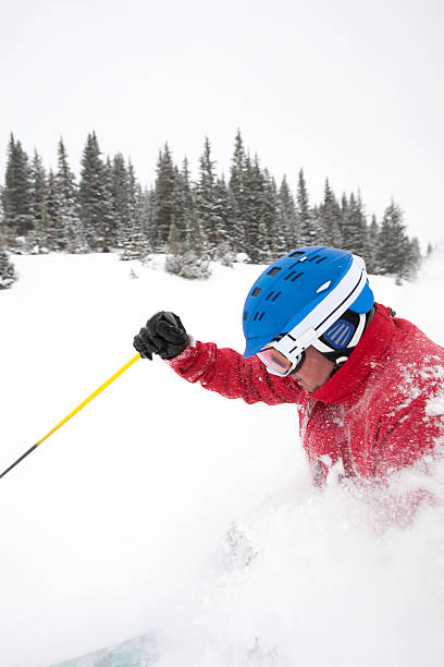 sci in polvere - skiing powder snow snow telluride foto e immagini stock