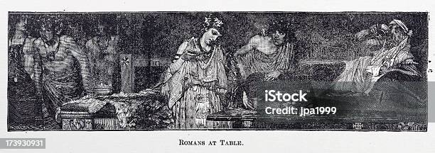 19th Century Engraving Of Romans Having A Feast Stock Illustration - Download Image Now - Ancient, Drinking, Eating