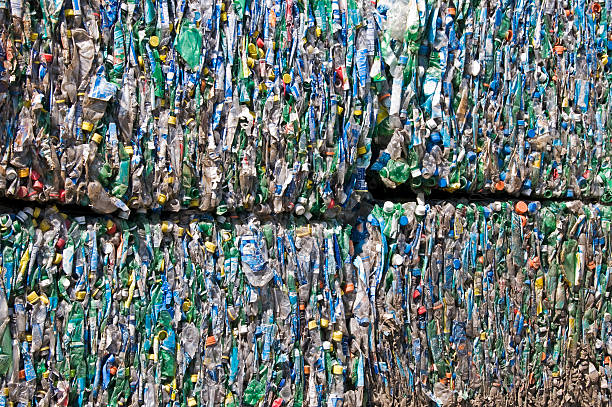 istock Plastic bottles crushed into bales for recycling 173931215