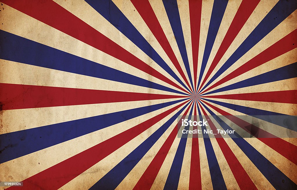 Patriotic Sunburst Image of an old, grungy piece of xxxl paper with a red and blue patriotic sunburst pattern. See more quality images like this one in my portfolio. Abstract Stock Photo