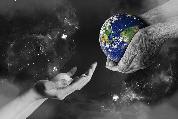 Whole World in His Hands stock photo