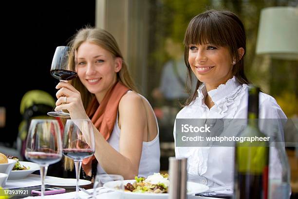 Freunde Am Esstisch Stockfoto und mehr Bilder von Alkoholisches Getränk - Alkoholisches Getränk, Besonderes Lebensereignis, Bildschärfe