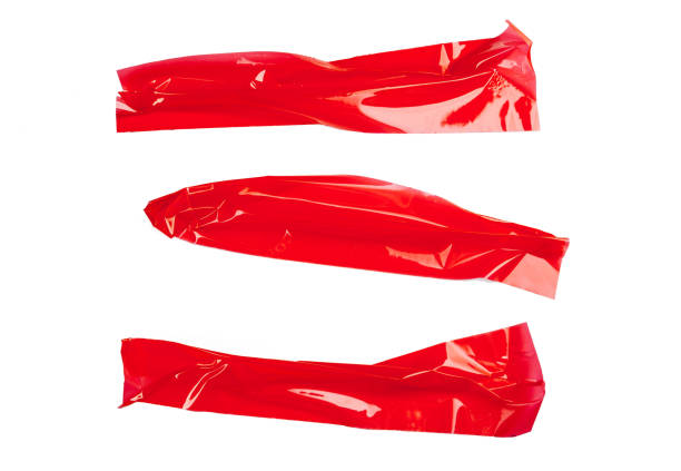 istock Red duct repair tape isolated on white background 1739324001