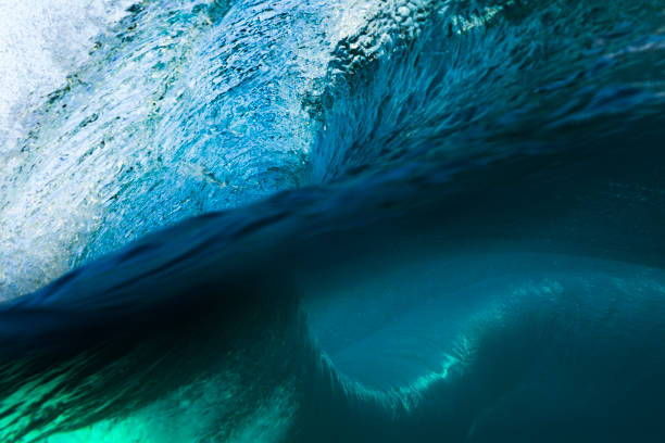 istock Abstract split level surface shot of above and below a breaking wave 1739327736