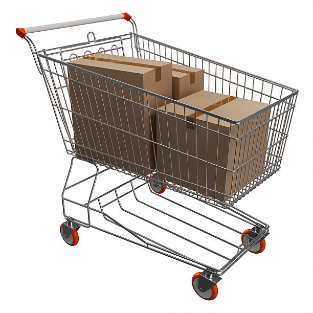 istock Shopping Cart with Crate Boxes 173933003