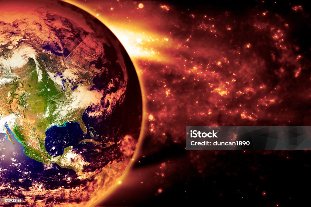A Terra lentamente Burns-América do Norte - Royalty-free Alterações climáticas Foto de stock