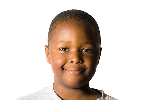 Smiling African American boy stock photo