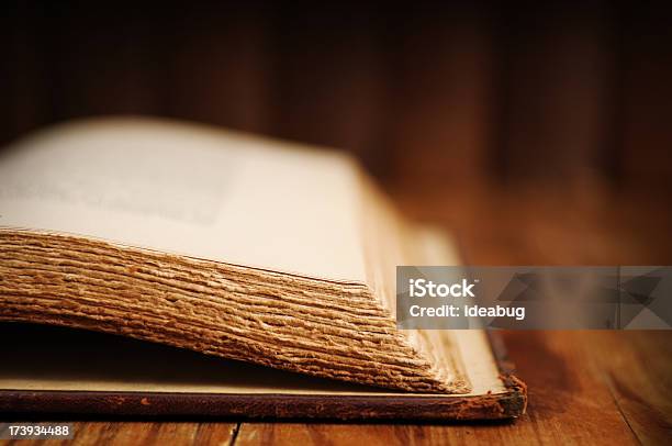 Vintage Book Closeup Stock Photo - Download Image Now - Bible, Old, Respect