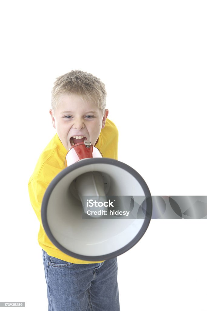 Rapaz Gritar através de Megafone - Royalty-free Adolescente Foto de stock