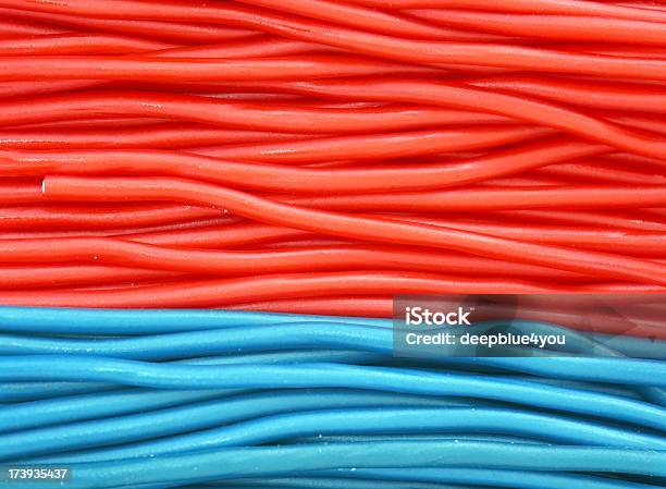 Red And Blue Wirecandy Stock Photo - Download Image Now - Backgrounds, Candy, Sweet Food