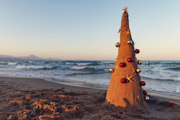 istock Sand Christmas tree on Summer Christmas 1739356755