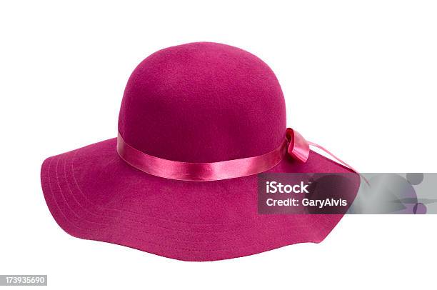 Ladies Blank Purple Felt Hat Wribbonisolated On White Stock Photo - Download Image Now