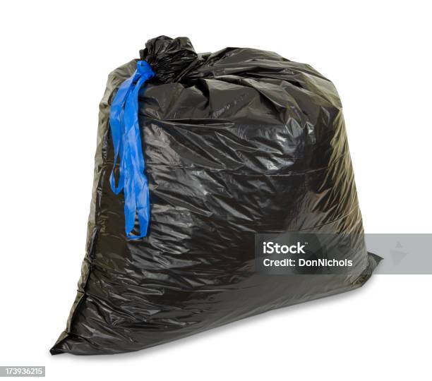 Garbage Bag With Path Stock Photo - Download Image Now - Garbage Bag, White Background, Bag