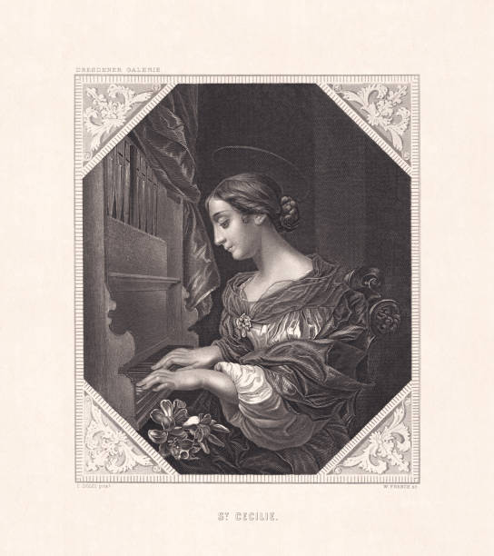 istock Saint Cecilia, painted (c.1670/72) by Carlo Dolci, steel engraving, c.1850 1739362311