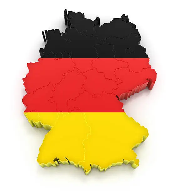 Map of Germany with flag.