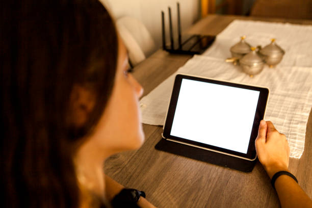 istock Young student attending online conference at home 1739366824