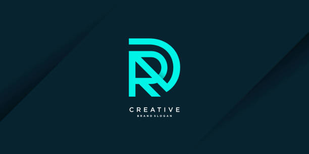 istock Monogram letter logo template with initial R for business, company, techonolgy, part 1 1739366829