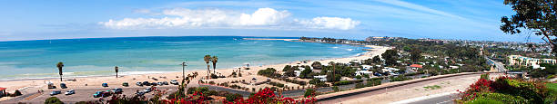 Dana Point Panoramic A panoramic of Doheny State Beach in Dana Point California. dana point stock pictures, royalty-free photos & images