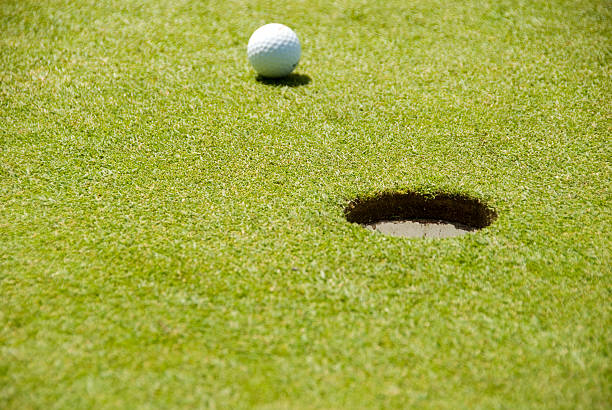 istock Golf ball on the green 173937023