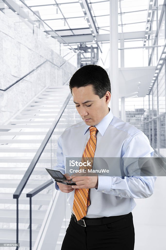 Homem de negócios, trabalhando com PC de bolso vertical - Royalty-free 30-34 Anos Foto de stock