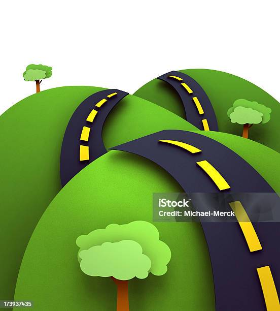 Estrada Para A Linha Do Horizonte - Arte vetorial de stock e mais imagens de Horizonte - Horizonte, Paisagem Ondulada, Previsão