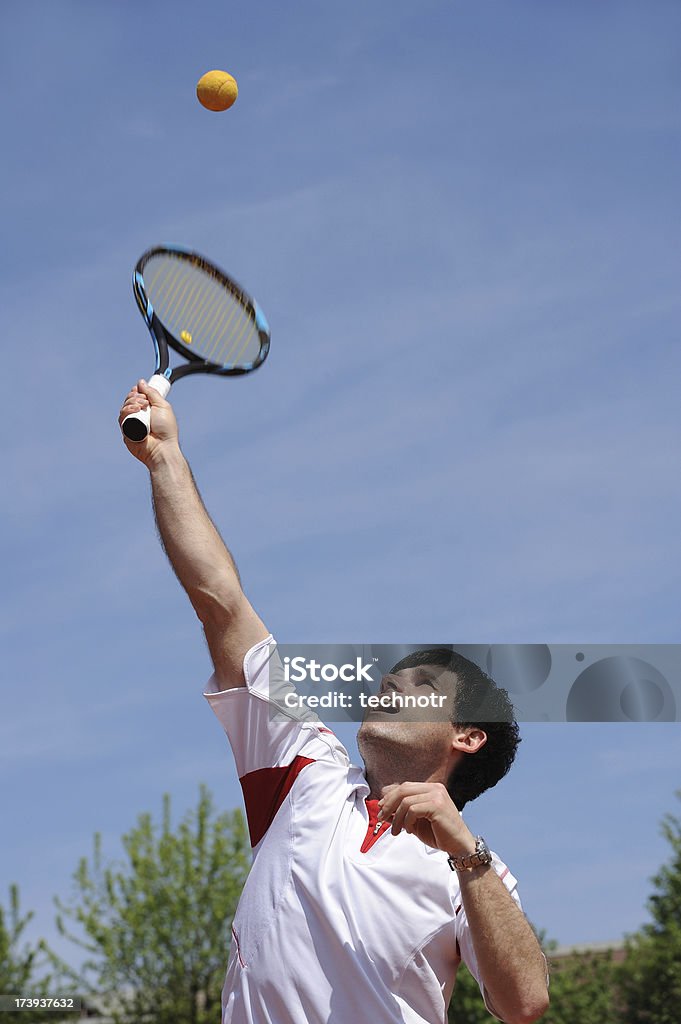 Tennis-Aufschlag - Lizenzfrei Blau Stock-Foto