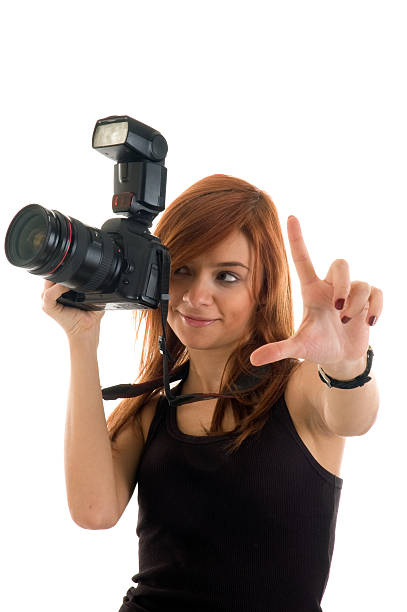 istock photographer girl on white background 173937637