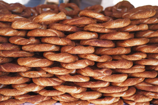 istock Turkish Bagel Simit selling at taqsim square in a van 1739376675