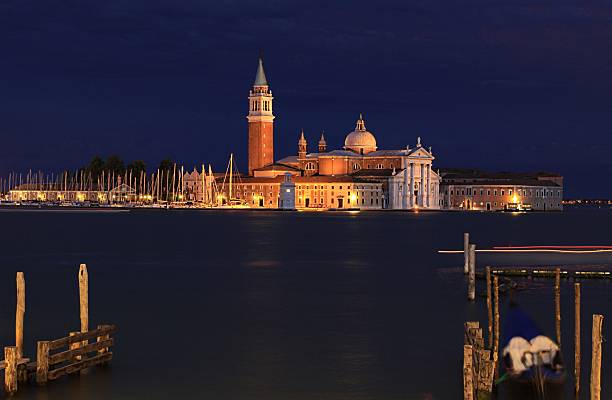 Church of San Giorgio Maggiore at Night stock photo