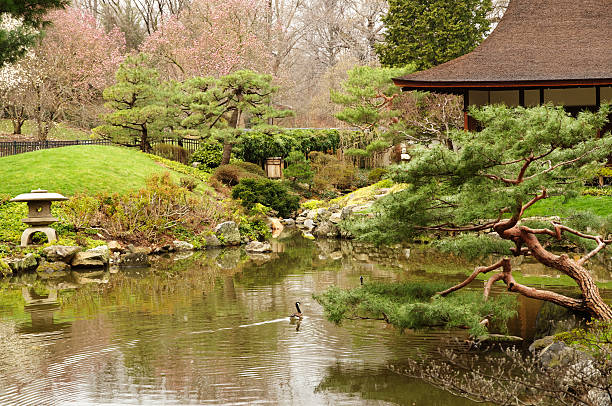 フィラデルフィア公園内の日本庭園 ストックフォト