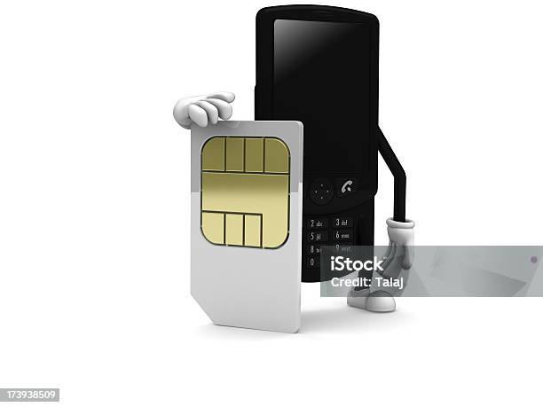 Cellphone With Sim Card Stock Photo - Download Image Now - SIM Card, Three Dimensional, Adult
