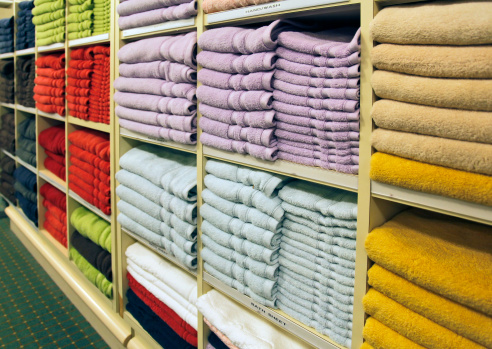 Towels in store. Shallow DOF.