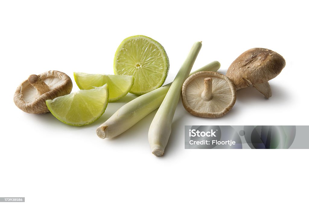 Asian ingredientes: Shiitake, el limoncillo y lima - Foto de stock de Alimento libre de derechos