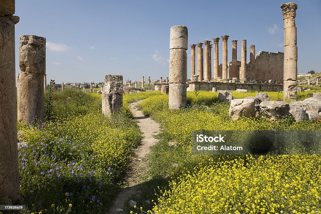 Tempio di Artemide di Jerash - Foto stock royalty-free di Giordania - Medio Oriente