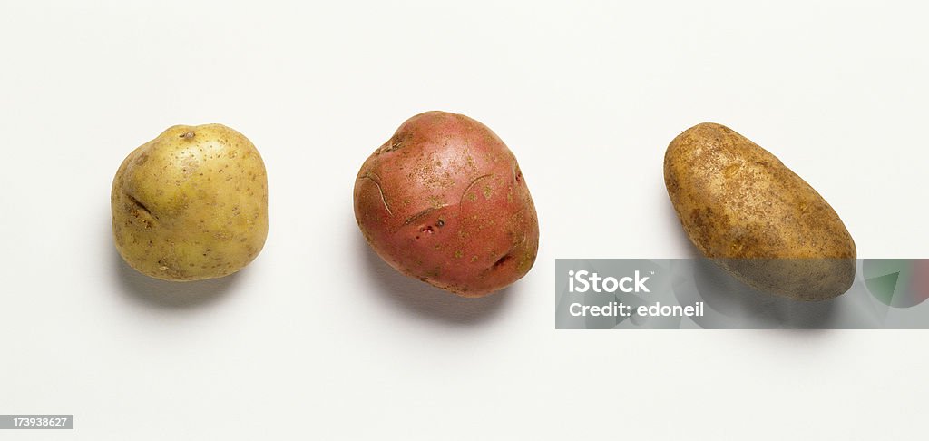세 가지 감자 - 로열티 프리 흰색 배경 스톡 사진