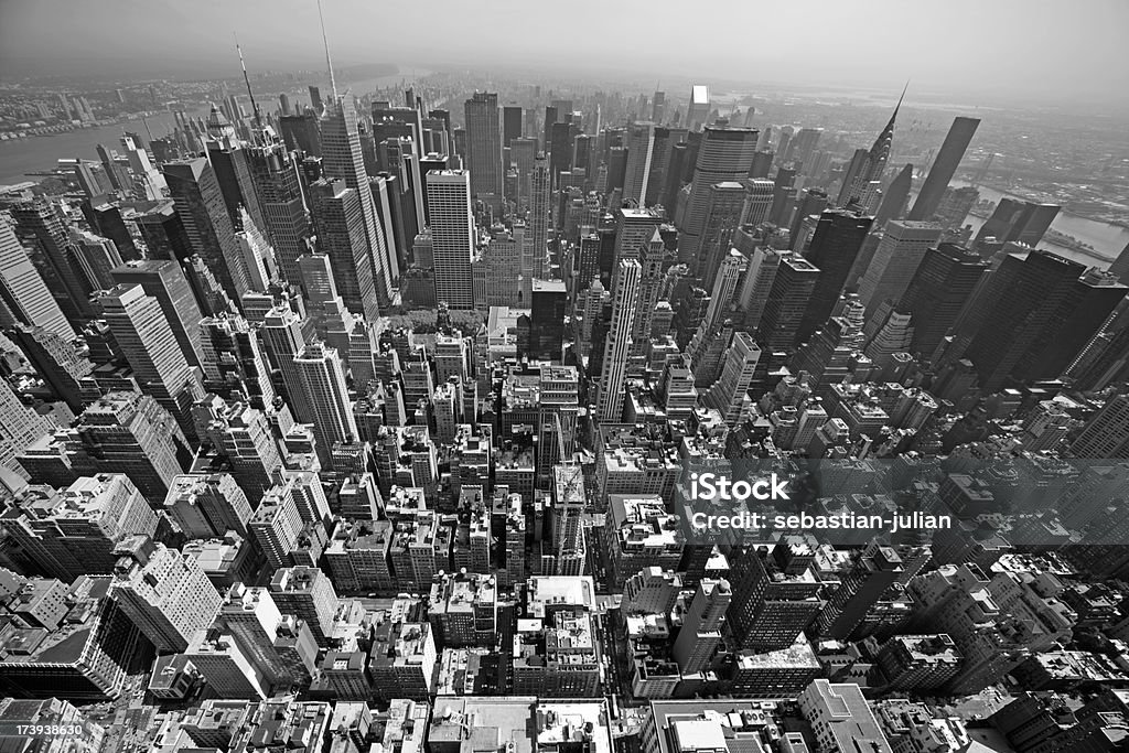 Vue aérienne de manhattan - Photo de Horizon urbain libre de droits