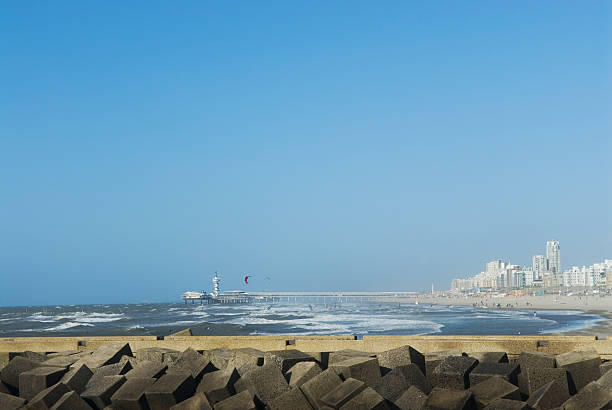 Jetty pier of Scheveningen, The Hague stock photo