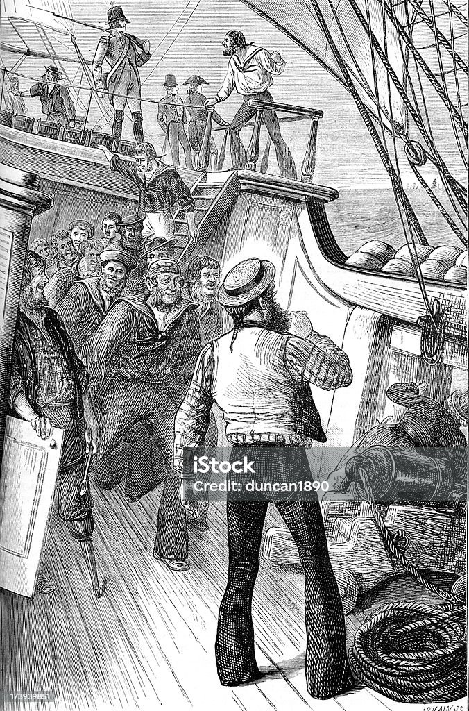 Życie na falach Oceanu Królewska Marynarka Wojenna - Zbiór ilustracji royalty-free (Pirat)
