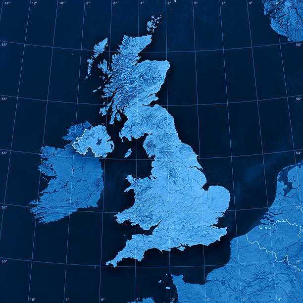 uk topographic karte - highland islands stock-fotos und bilder