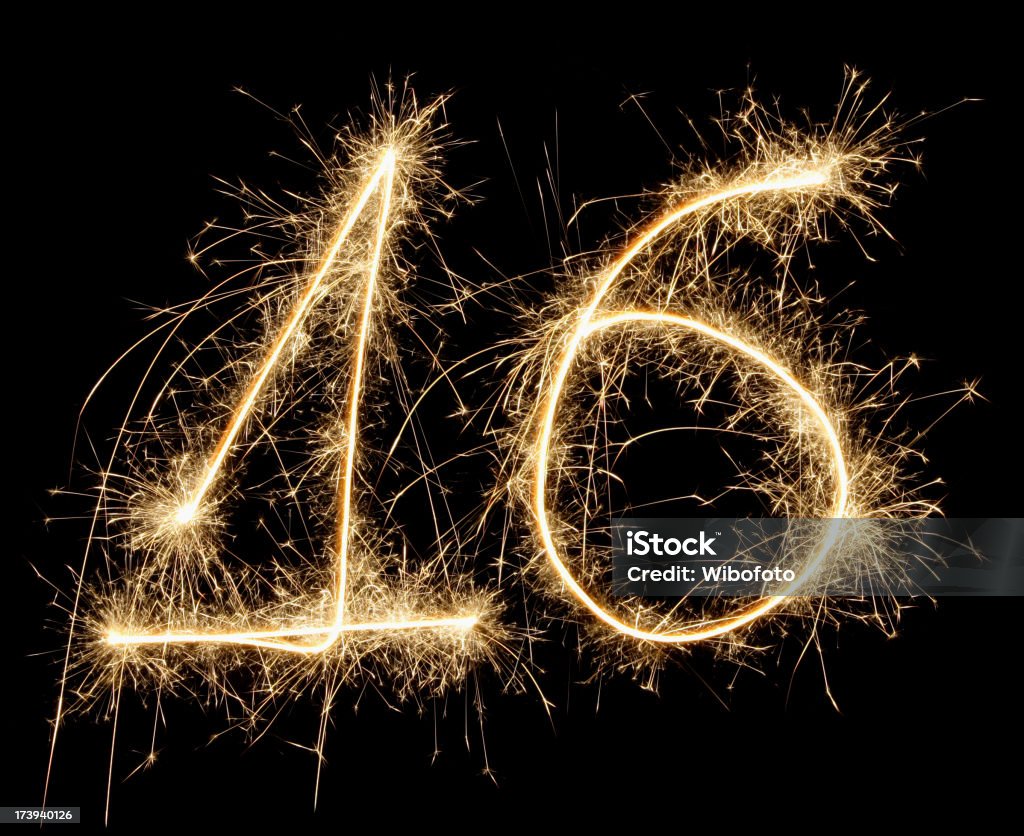 celebration numbers series A sparkling number 16. Great for a birthday. Anniversary Stock Photo