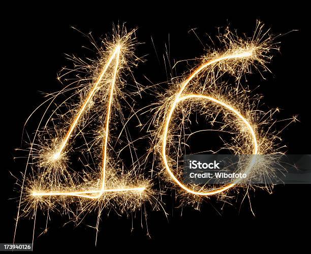 Celebration Numbers Series Stock Photo - Download Image Now - Anniversary, Arts Culture and Entertainment, Black Background